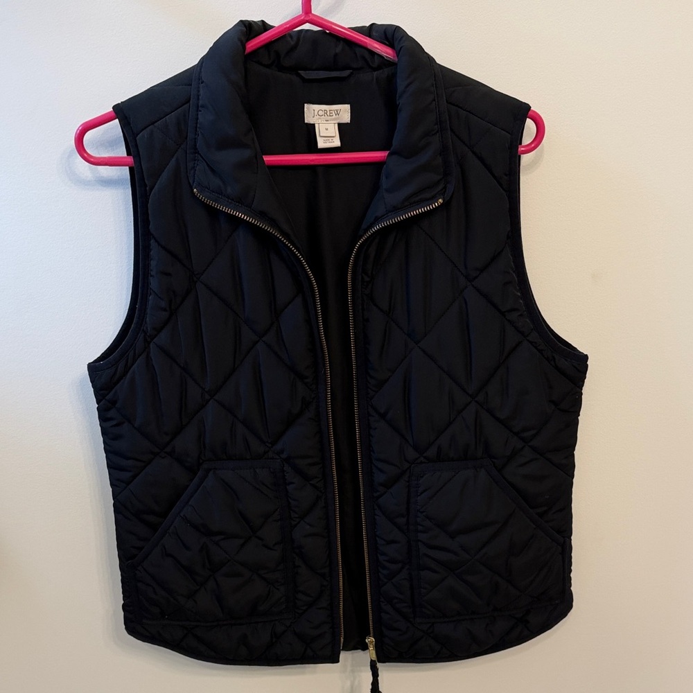 J. Crew Women's Black Quilted Vest